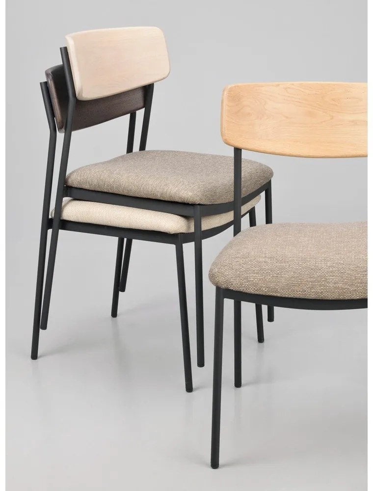 Scaune de dining bej/natural 2 buc. Maymont – Rowico