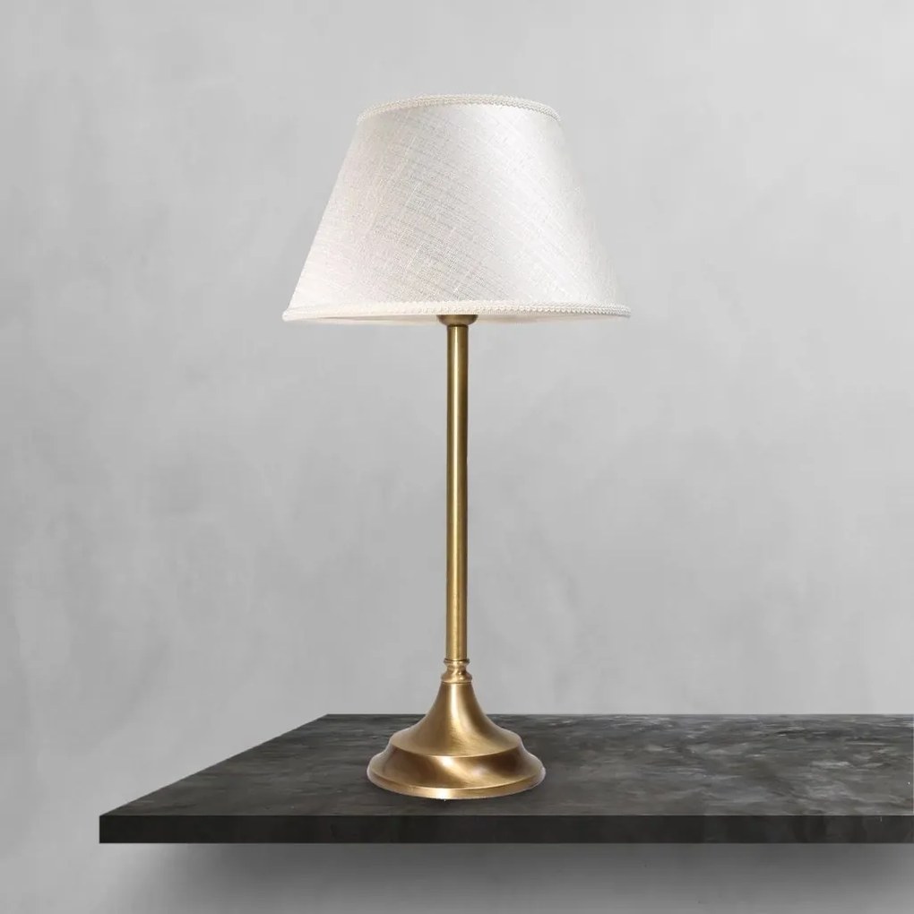 Veioza, Lampa de masa cu abajur elegant Ivory Striped