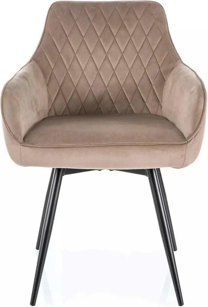 Scaun MARLO, bej inchis - Bluvel 40, stofa catifelata/metal, 55x58x88