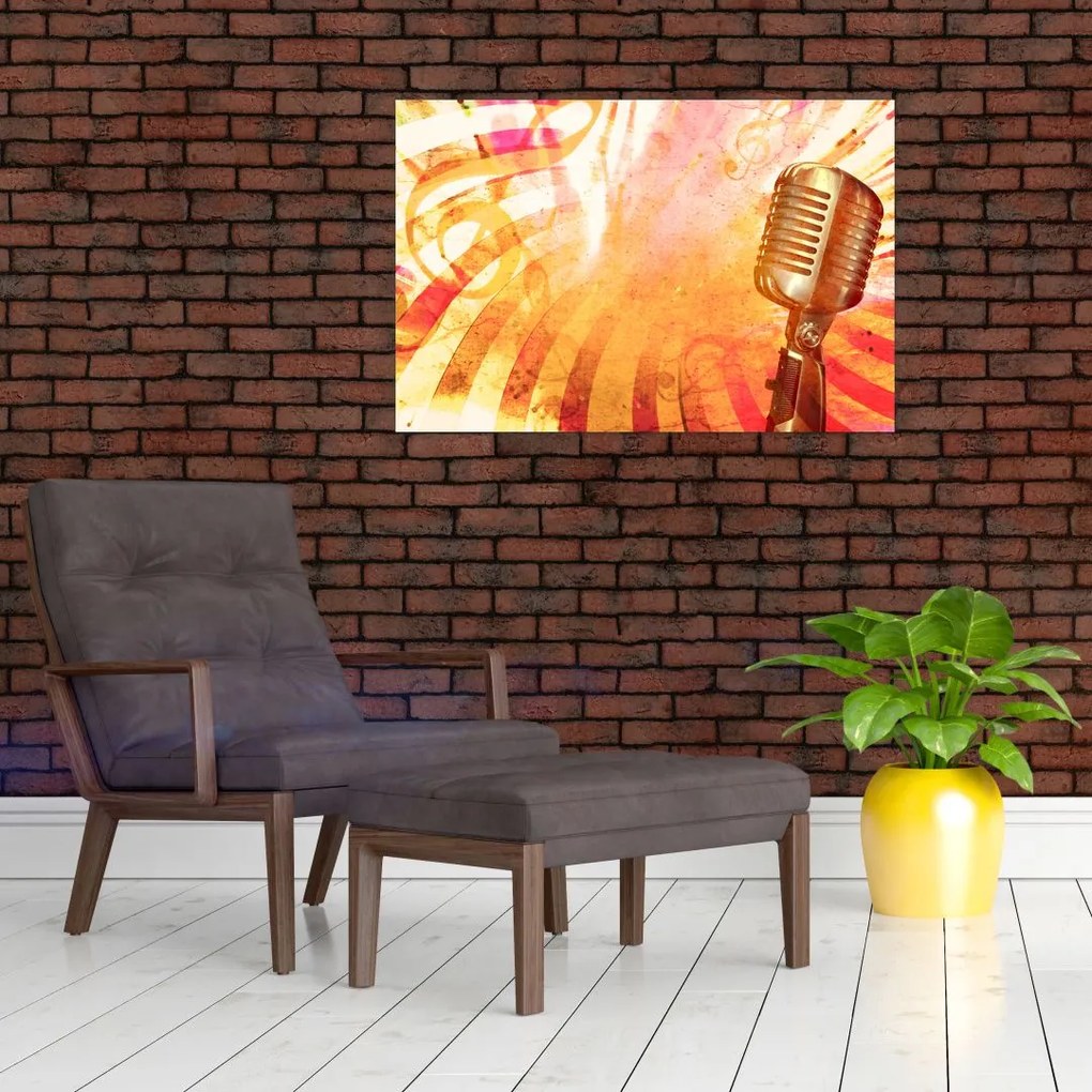 Tablou - Microfon retro (90x60 cm)