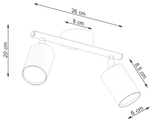 Spot LEMMI 2xGU10/40W/230V negru Sollux SL.1127