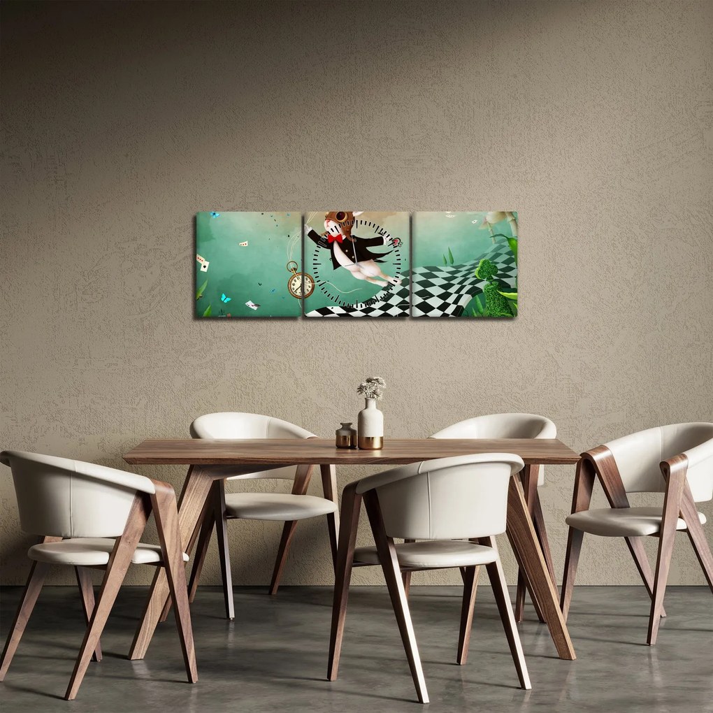 Tablou - Iepuraș fantezie (cu ceas) (90x30 cm)