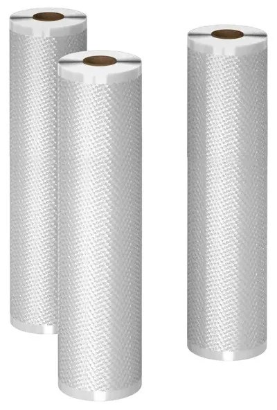 Set 3 role pungi de vidare AENO AVSR25X500, Compatibile VS1/VS2, 25 x 500 cm, 7 straturi, Solide si lichide, Fara BPA, Transparent