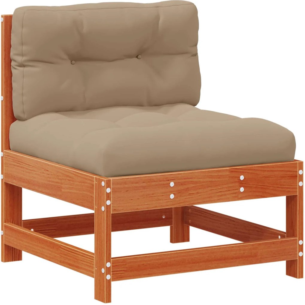 vidaXL Canapea de Grădină Din Mijloc Lemn masiv de pin Maro Ceară