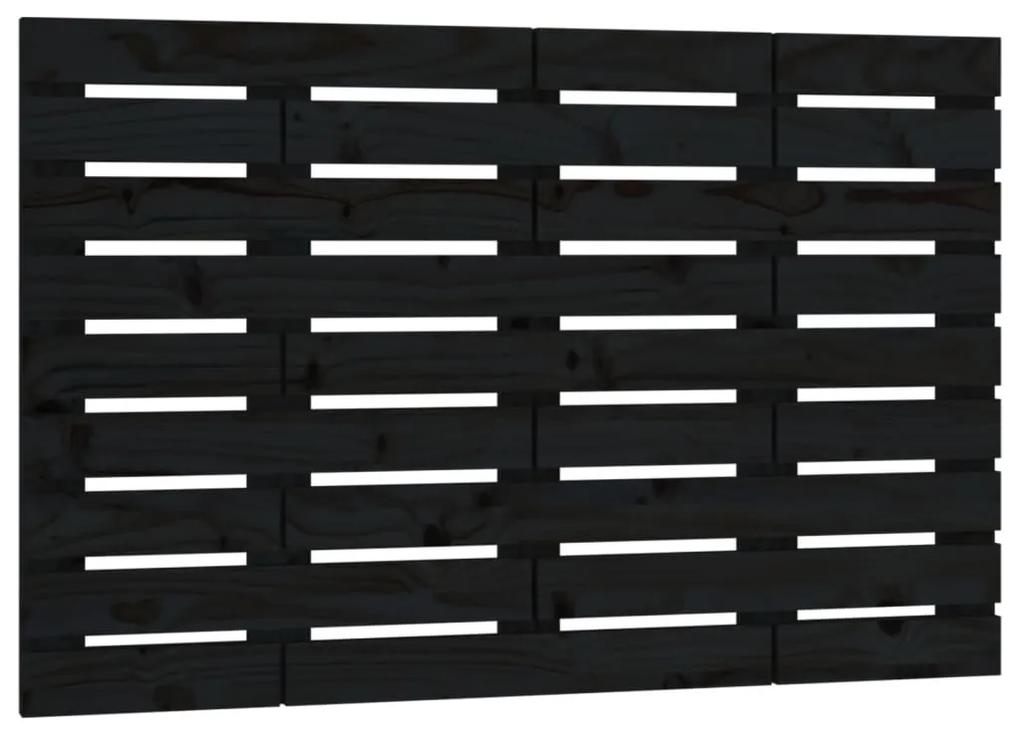 824727 vidaXL Tăblie de pat pentru perete, negru, 96x3x63 cm, lemn masiv pin
