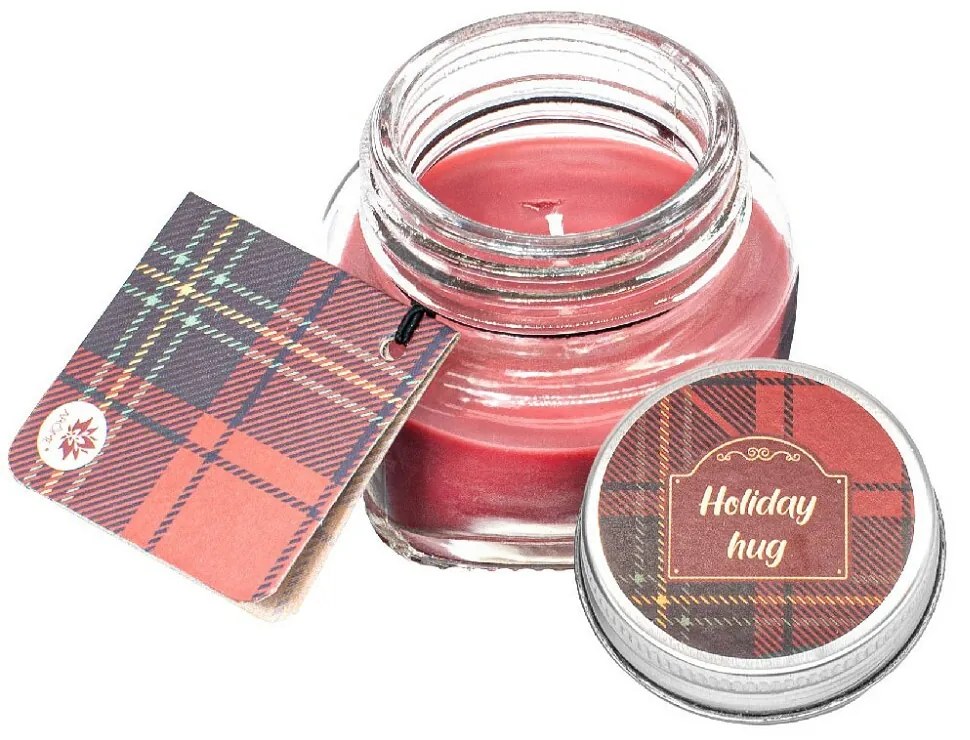 Set de lumânări aromate cu felicitare 28 g încutie cadou, Winter, mix 6 bucăți