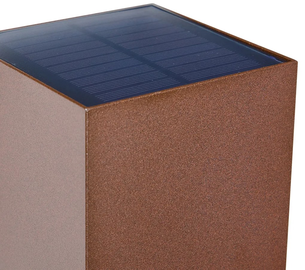 Lampă de perete de exterior maro ruginiu, inclusiv LED, IP65, cu funcție de reglare a intensității luminoase și solară - Charlene