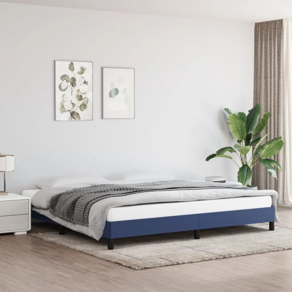 346750 vidaXL Cadru de pat, albastru, 200x200 cm, material textil
