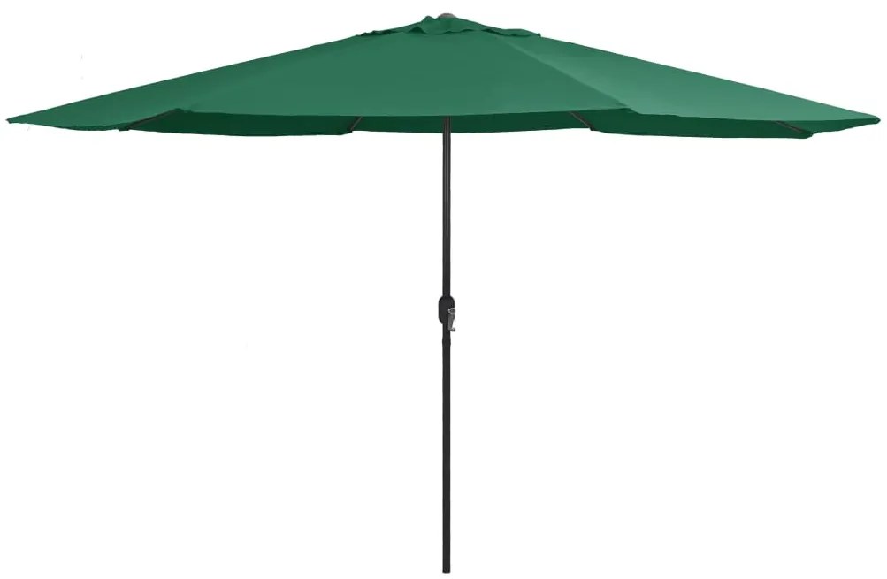 Umbrela de soare de exterior, stalp metalic, verde, 400 cm Verde