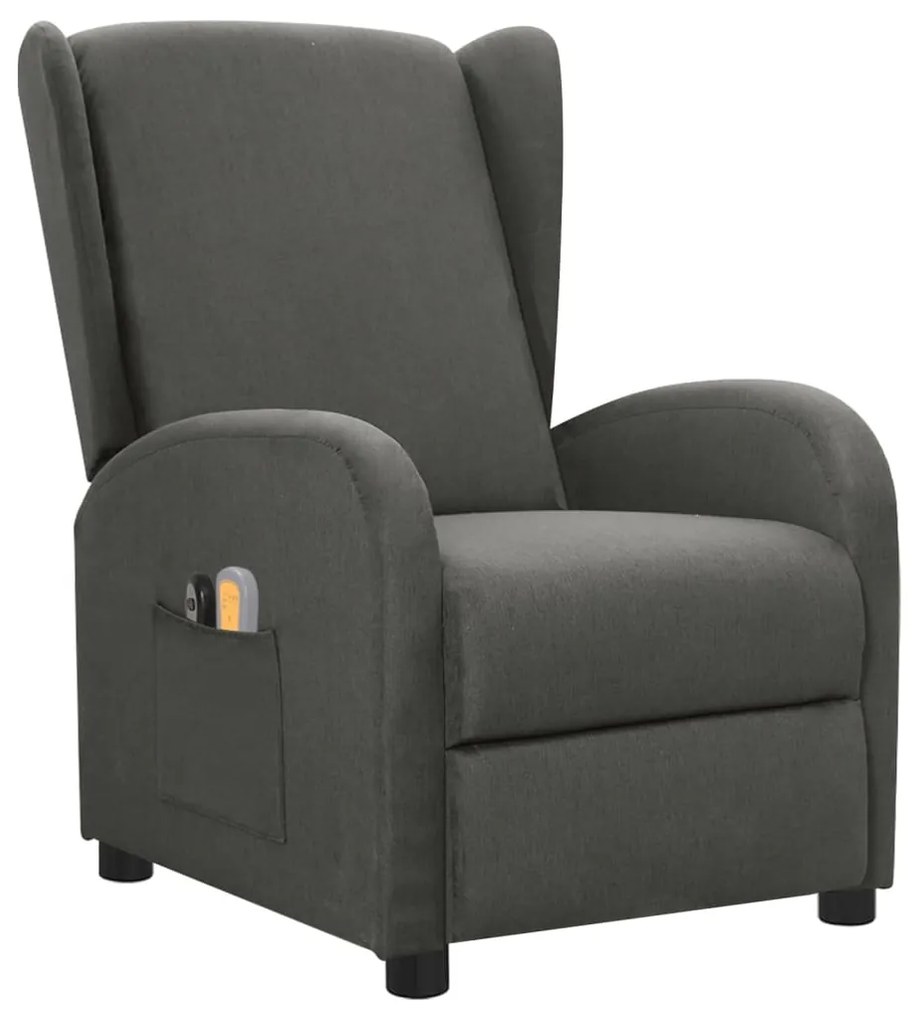 3098938 vidaXL Fotoliu de masaj electric rabatabil, gri închis, textil