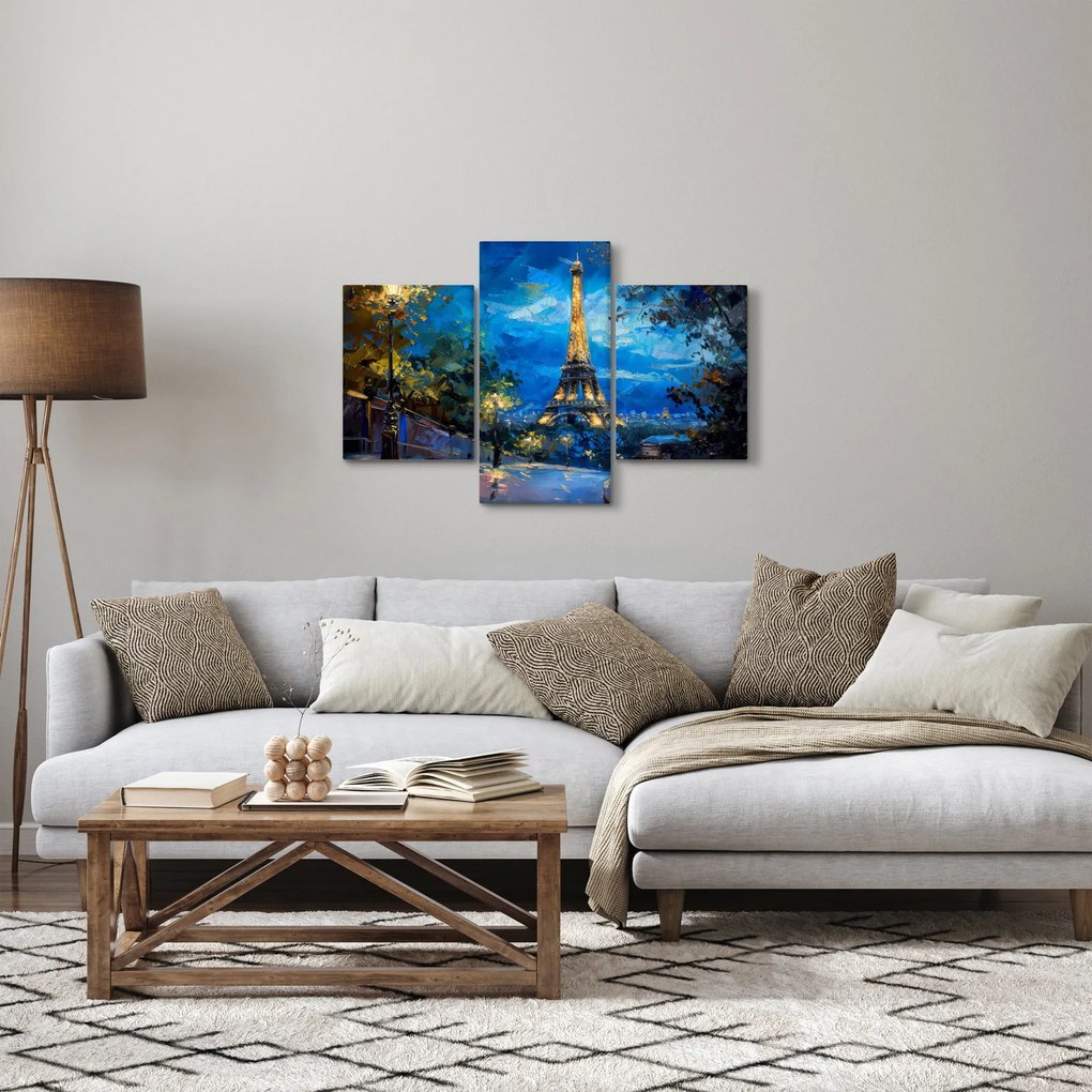 Tablou - Pictură în ulei a Turnului Eiffel (90x60 cm)