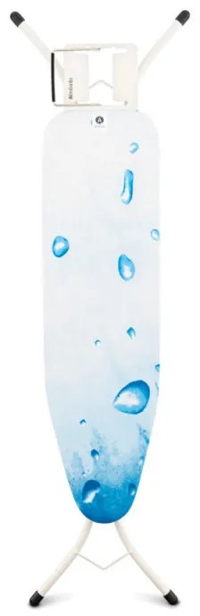 Masa de calcat Brabantia A 1003322, 110x30 cm, 7 pozitii de reglare, Suport fier de calcat, Alb/Albastru