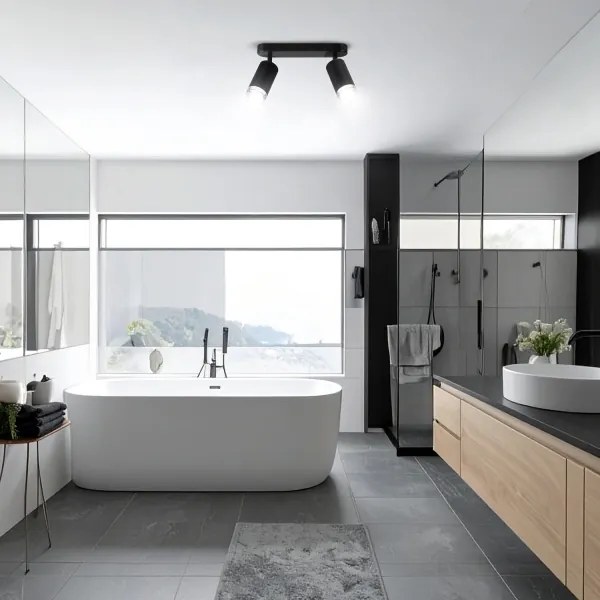 Spot pentru baie Brilagi SELE 2xGU10/30W/230V IP44 negru