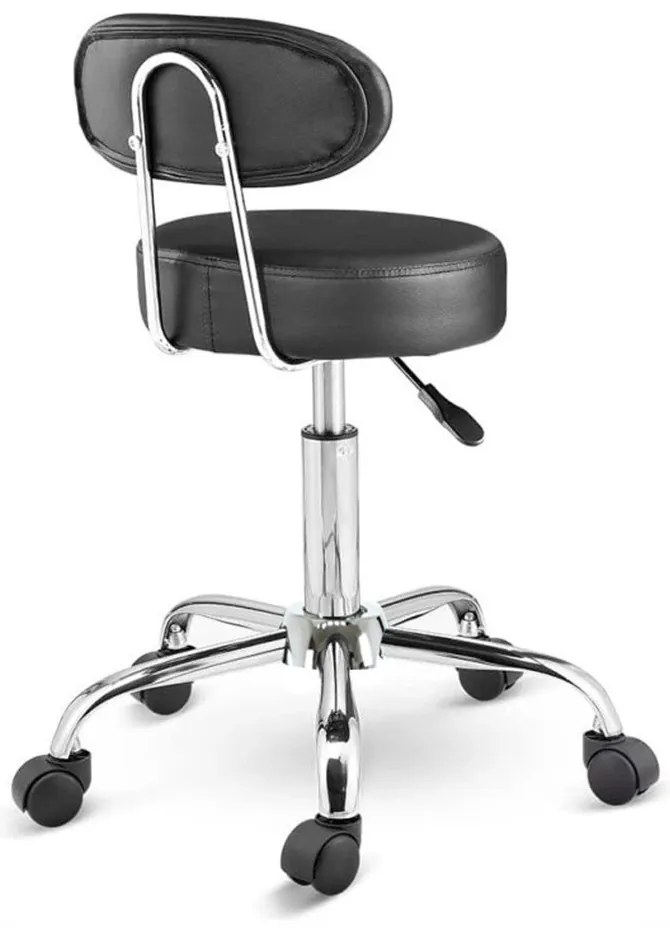 Scaun cosmetic cu spatar, negru