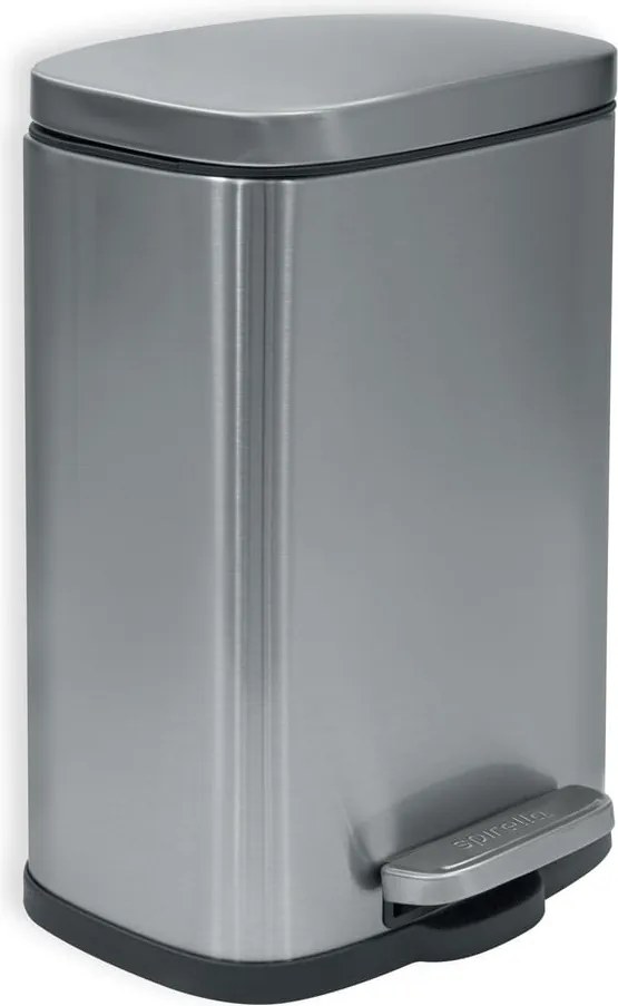 Coș de gunoi argintiu mat cu pedală din oțel 5 l Akira – Spirella