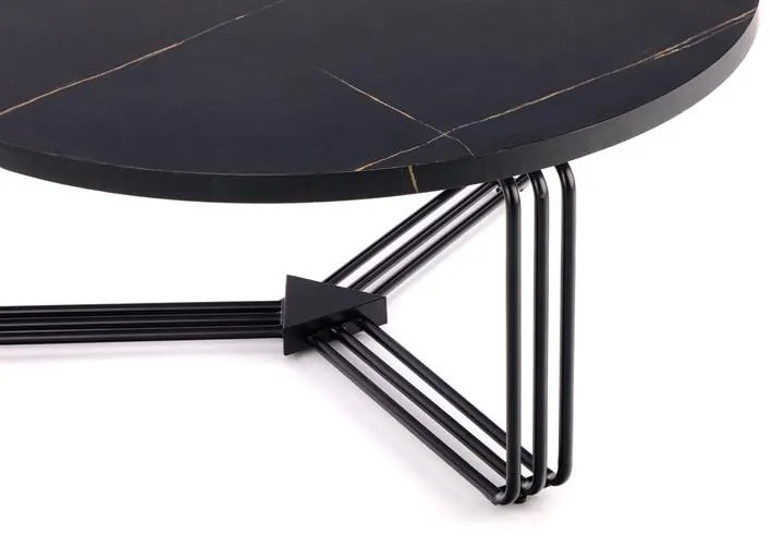 Masuta cafea Antica marble negru – H36 cm