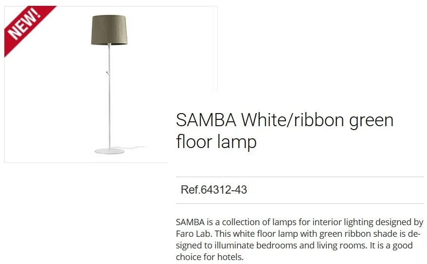 Lampadar / Lampa de podea modern design elegant SAMBA alb/verde 64312-43