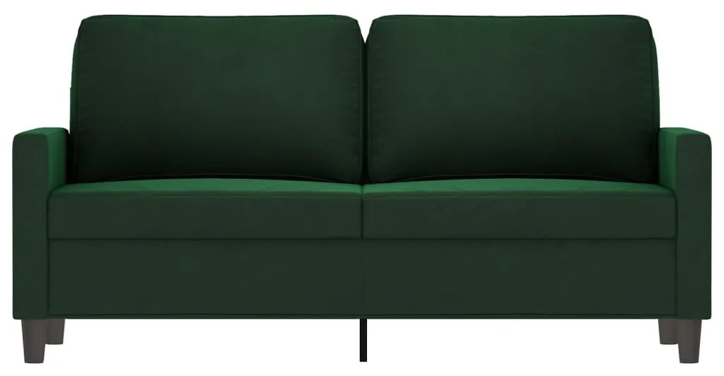 Canapea cu 2 locuri, verde inchis, 140 cm, catifea