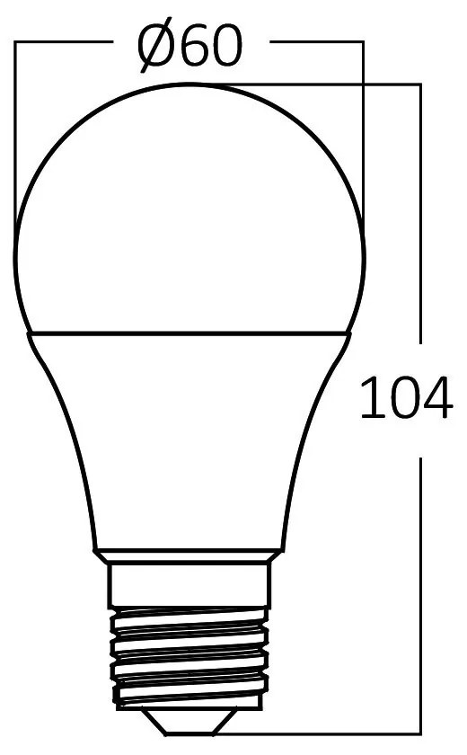 Bec LED 9W(60W) Braytron, A60, E27, dimabil, lumina rece (6500 K), clasa energetica F