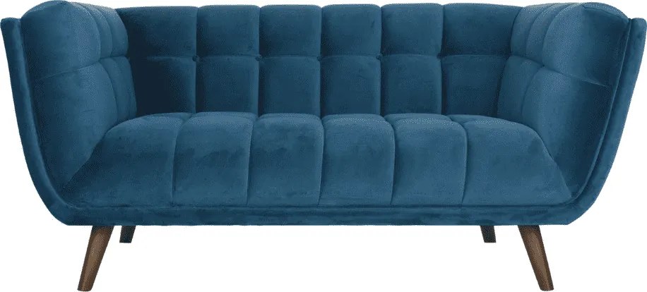 Canapea din Catifea Albastra BERYL - Catifea Albastru Lungime(164 cm) x Latime(90 cm) x Inaltime(76 cm)
