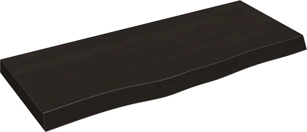 vidaXL Blat de baie, maro închis, 100x40x(2-6) cm, lemn masiv tratat