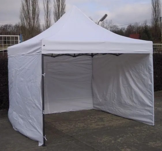 Cort de grădină foarfecă DELUXE+pereți laterali - 3x3m alb