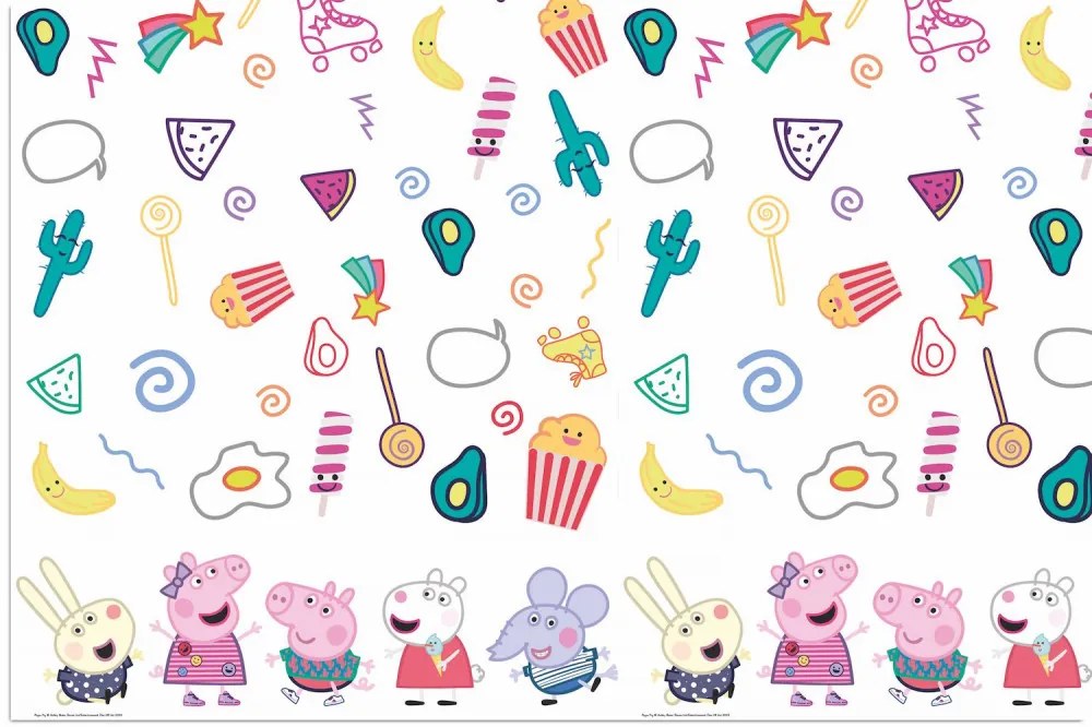 Purcelușa Peppa Messy Play față de masă din plastic 120x180 cm