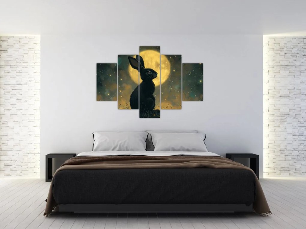 Tablou - Iepure cu lună (150x105 cm)
