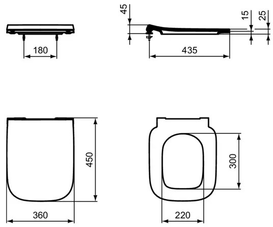 Capac WC softclose Ideal Standard i.life B gri slim Quick Release