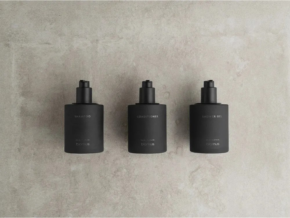 Dozatoare de săpun lichid negre 3 buc. de montat pe perete din sticlă 350 ml Kirei – Blomus