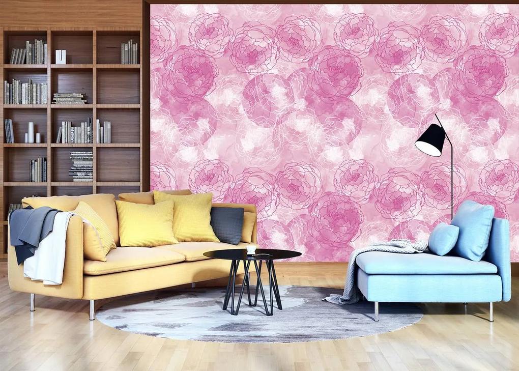Fototapet - Flori roz (254x184 cm), în 8 de alte dimensiuni noi