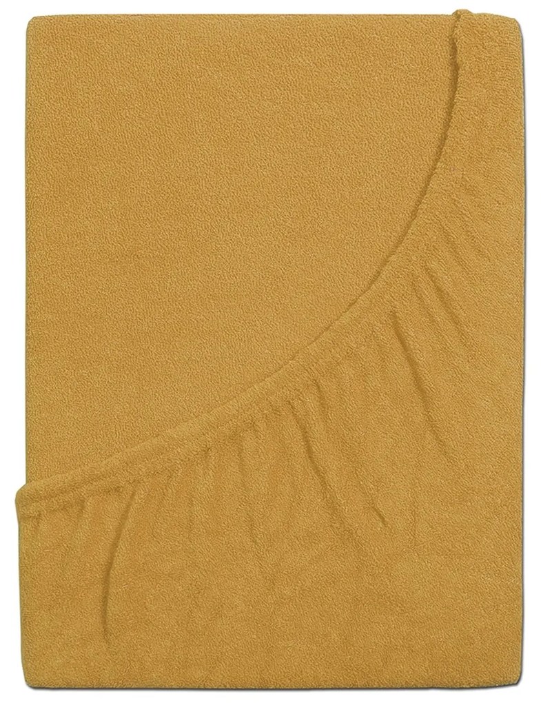 Cearșaf de pat 4Home din frotir Ideal muștar , 200 x 200 cm, 200 x 200 cm