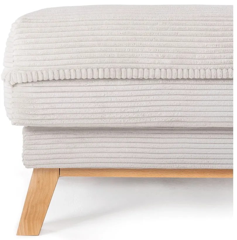 Taburet bej cu tapițerie din catifea reiată Tori – Bonami Selection