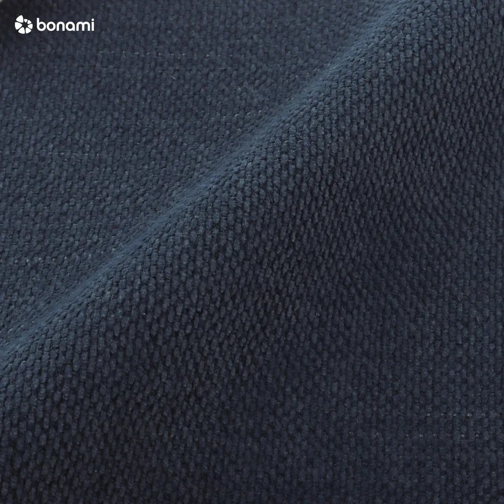 Pat matrimonial albastru închis tapițat cu spațiu de depozitare cu somieră 200x200 cm Lupine – Micadoni