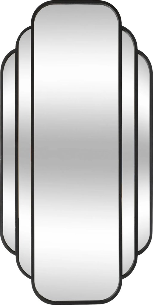 Oglindă suspendată mare art deco BENEDITA, cadru metalic, 50,5 x 100,3 cm