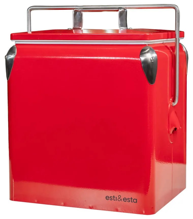Ladă frigorifică retro metalică turistică 13 l roșie