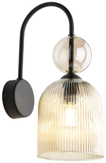 Aplica de perete SOPHIA, 1xE14/10W/230V, negru/bej fumuriu