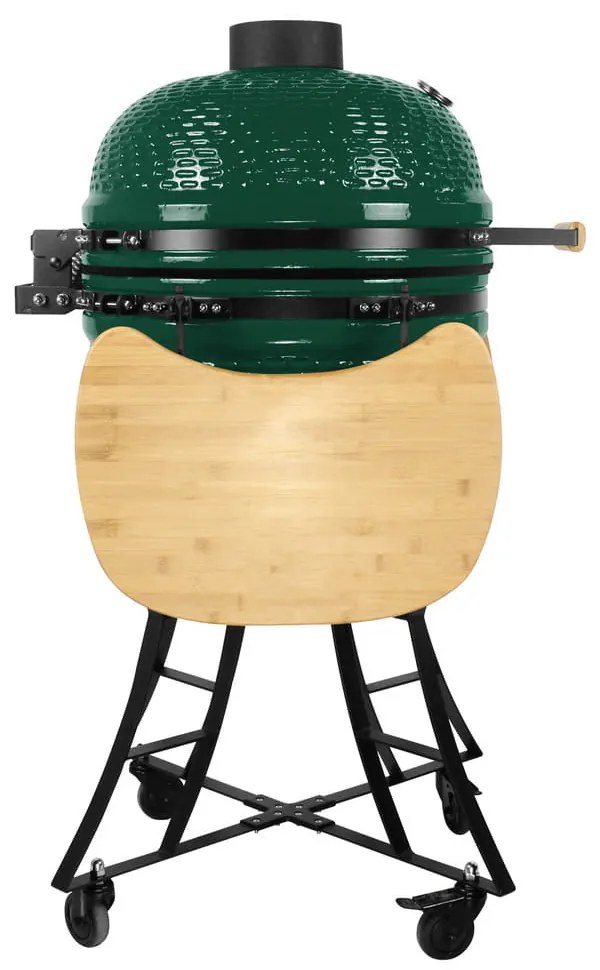 Grătar ceramic pentru cărbuni cu rafturi laterale, grilă de 46 cm