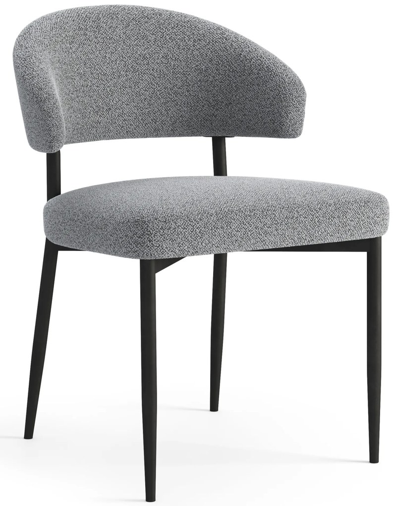 MAZZONI EXPORT IRIS Gri (material Monza 120) - SCAUN MODERN TAPIȚAT BOUCLÉ PENTRU SALON/SUFRAGERIE LOFT