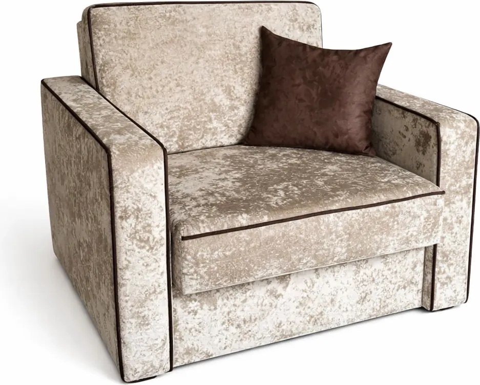 Fotoliu SAMY NEXT extensibil, cu lada de depozitare, stofa plusata bej , cadru metalic ,103x100x92 Catifea plusata, Bej