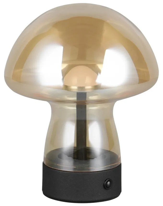 Veioză chihlimbar LED cu abajur din sticlă (înălțime 18 cm) Dooley – Trio