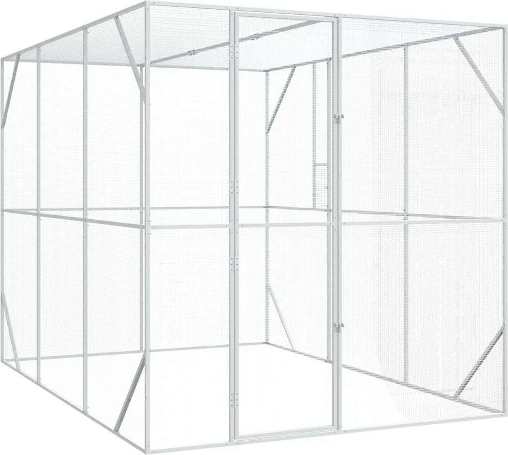 vidaXL Cușcă pentru păsări Antracit 210 x 304 x 213 cm Oțel Galvanizat