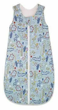 KidsDecor - Sac de dormit fara maneci Circul animalelor 85 cm din Bumbac, 85x34 cm, 6-12 luni, Tog 0.8, Albastru