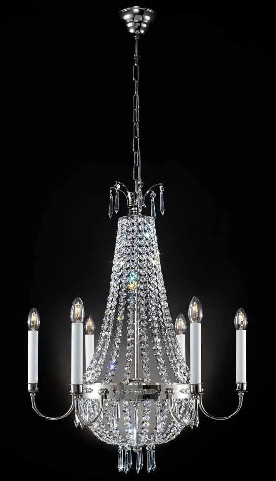 Candelabru clasic din alama decorat cu cristale Asfour Empire dia 62cm, antique silver