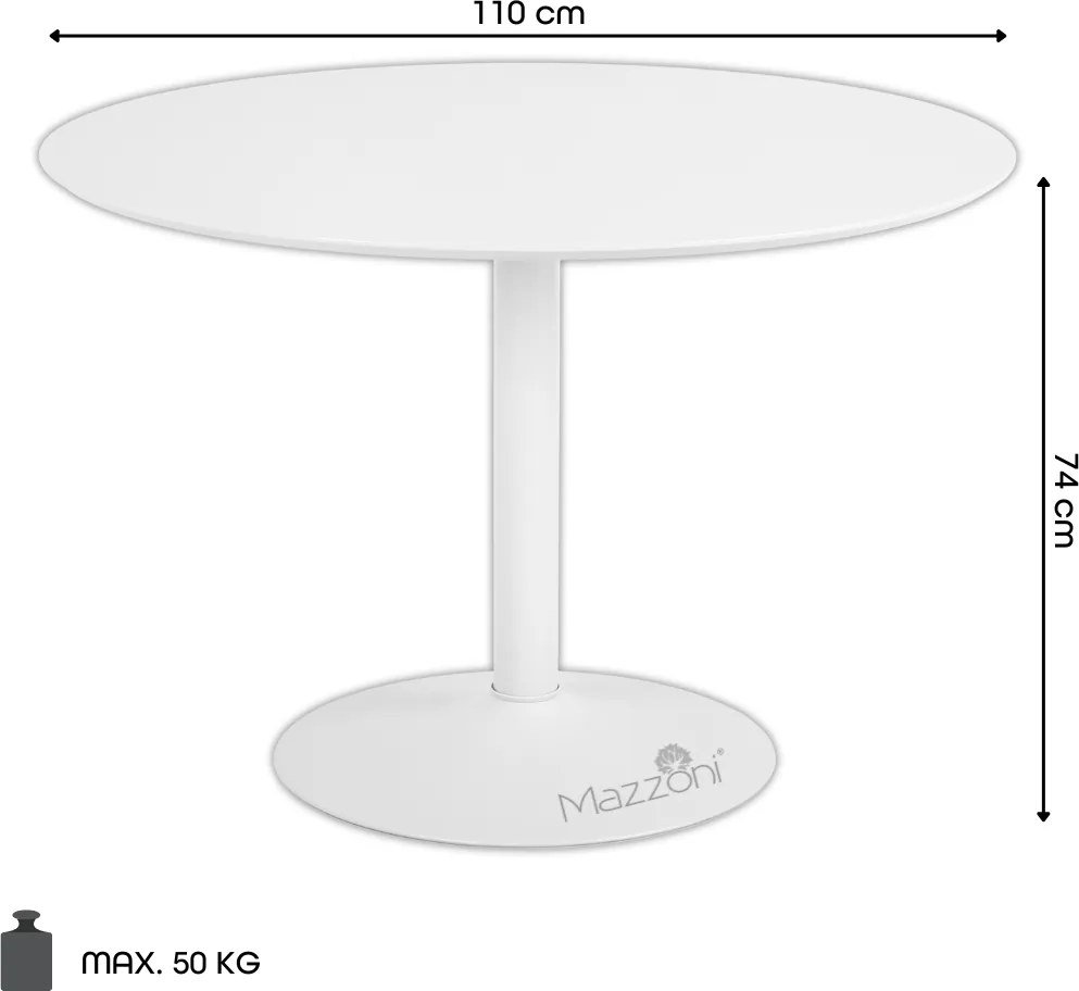 MAZZONI EXPORT KORFU Bej (Cașmir) - MASĂ ROTUNDĂ 110 cm PENTRU BUCĂTĂRIE DINING LIVING FURNIR