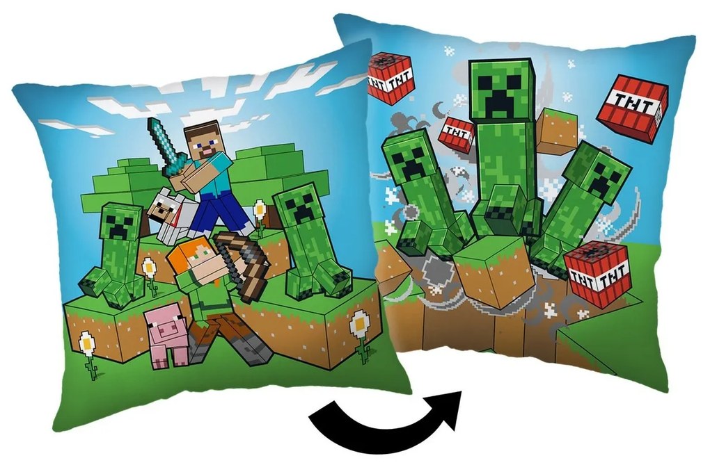 Perna Jerry Fabrics Minecraft Creeper rush, 40 x40 cm