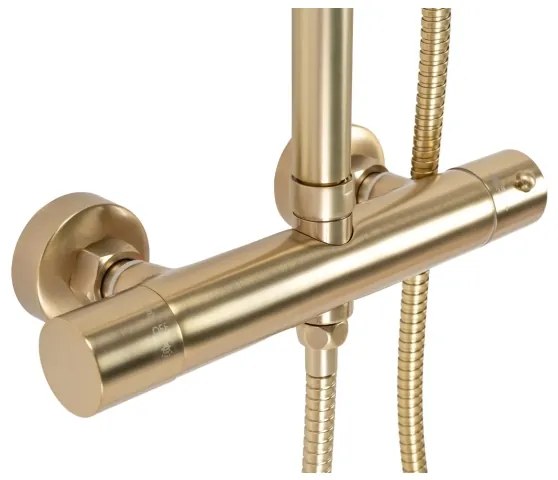 REA-P2323 - Set de duș PAROT cu baterie termostatică, finisaj auriu periat