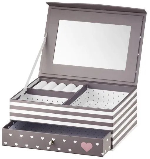 Cutie de bijuterii cu oglinda si sertar 20x14x8cm classic Look