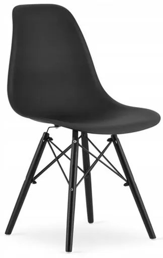 Scaun stil scandinav, Artool, Osaka, PP, lemn, negru, 46x54x81 cm