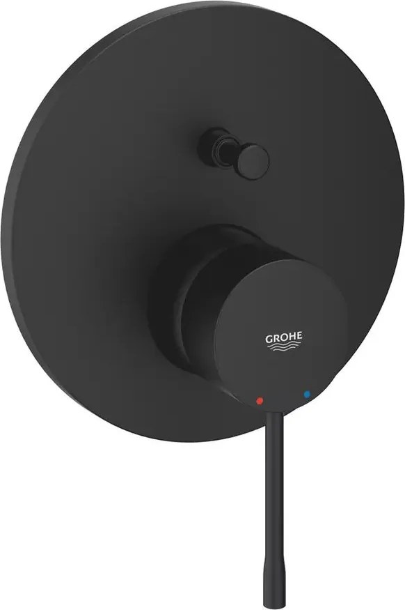 Baterie cada - dus incastrata Grohe Essence negru mat fara corp ingropat